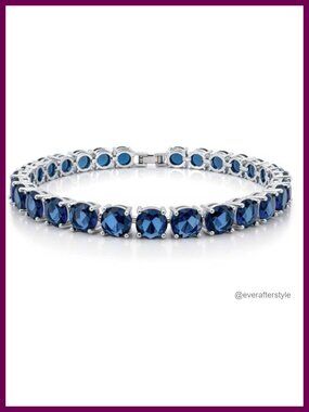 Cubic Zirconia Tennis Bracelet 7in Silver-Tone Plated Brass Stackable
